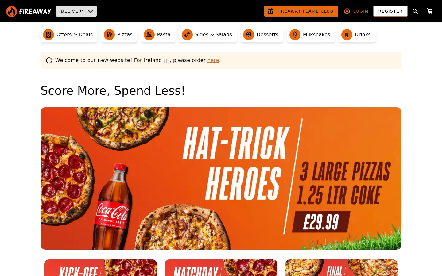 Screenshot of fireaway.co.uk