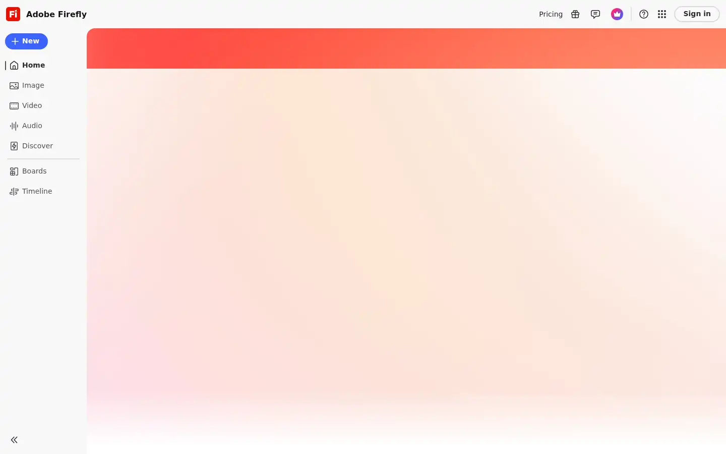 Screenshot of firefly.adobe.com