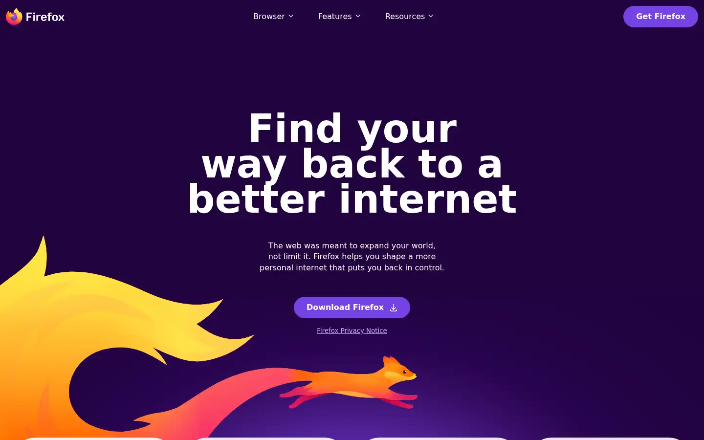 Screenshot of firefox.com