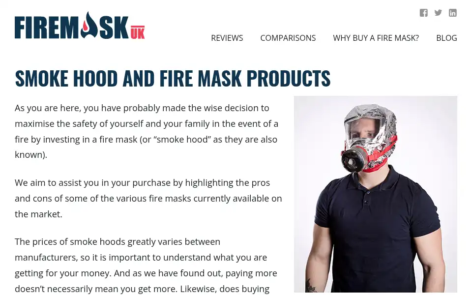 Screenshot of firemask.co.uk