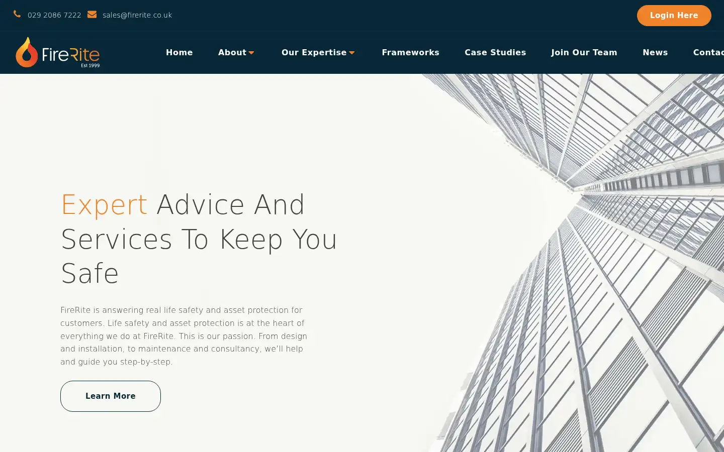 Screenshot of firerite.co.uk