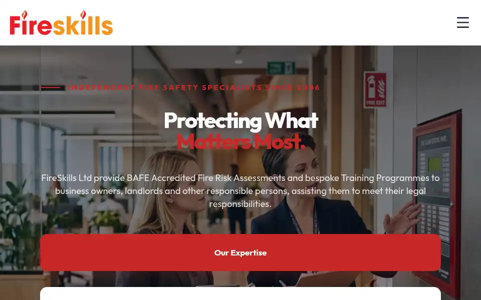 Screenshot of fireskills.co.uk