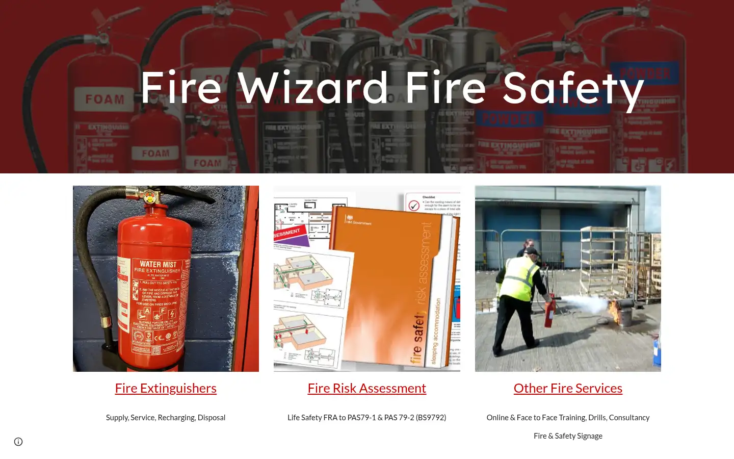 Screenshot of firewizard.co.uk