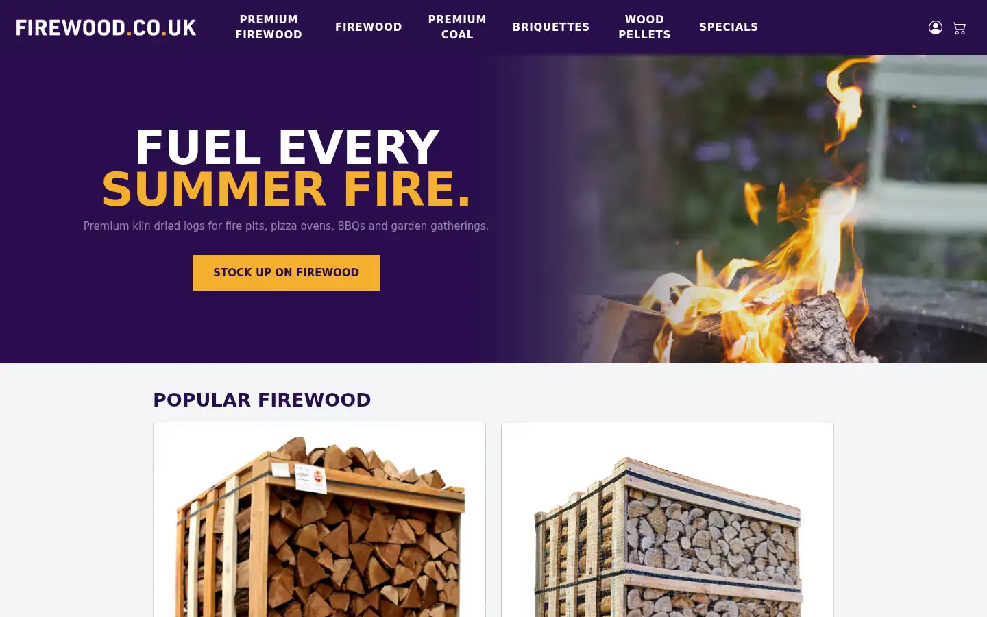 Screenshot of firewood.co.uk
