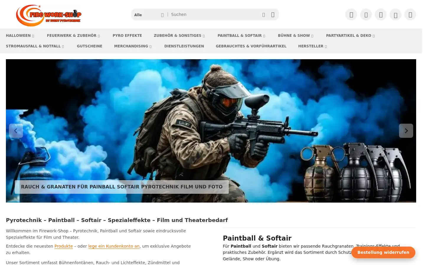 Screenshot of firework-shop.de