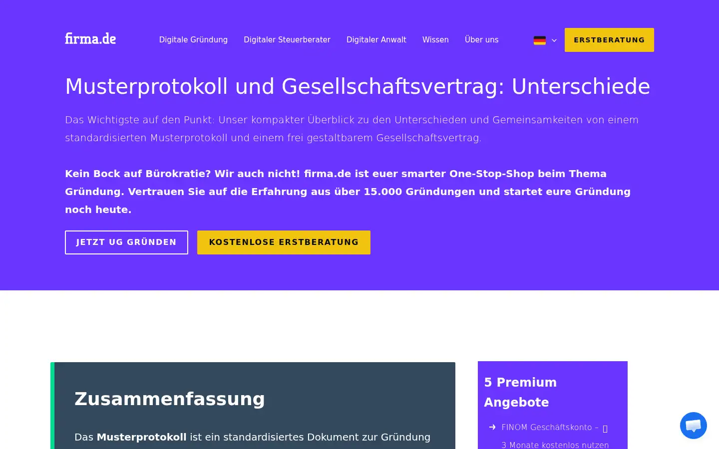 Screenshot of firma.de