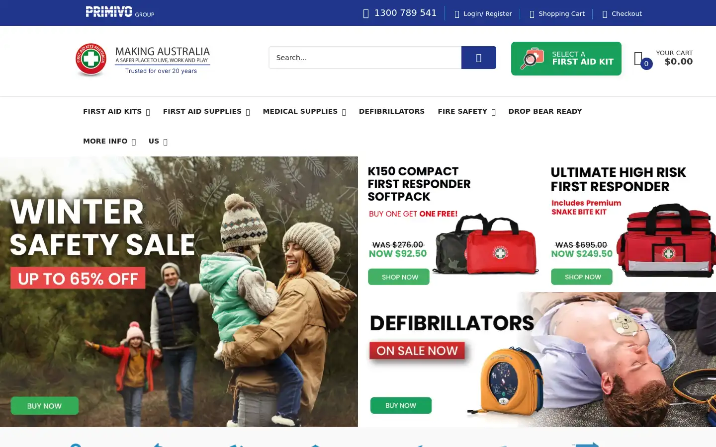 Screenshot of firstaidkitsaustralia.com.au