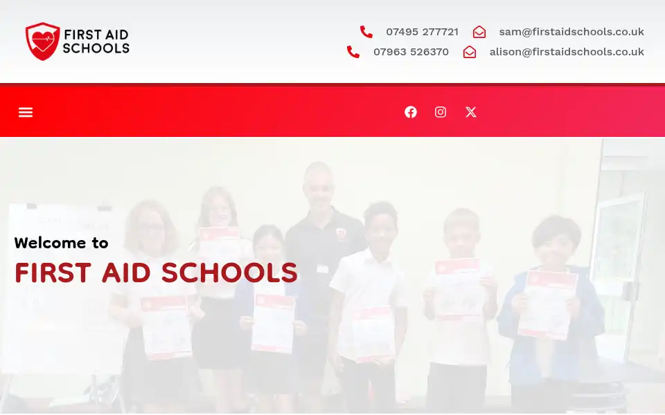 Screenshot of firstaidschools.co.uk
