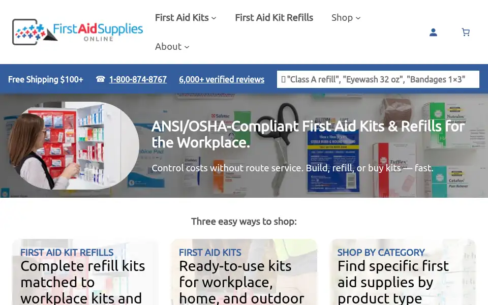 Screenshot of firstaidsuppliesonline.com