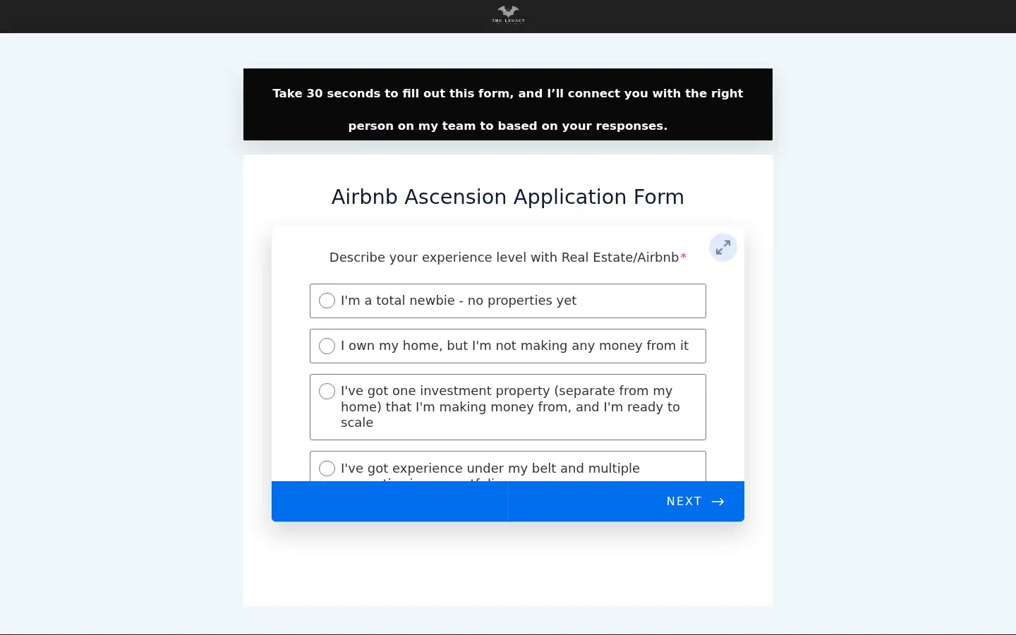 Screenshot of firstairbnb.com