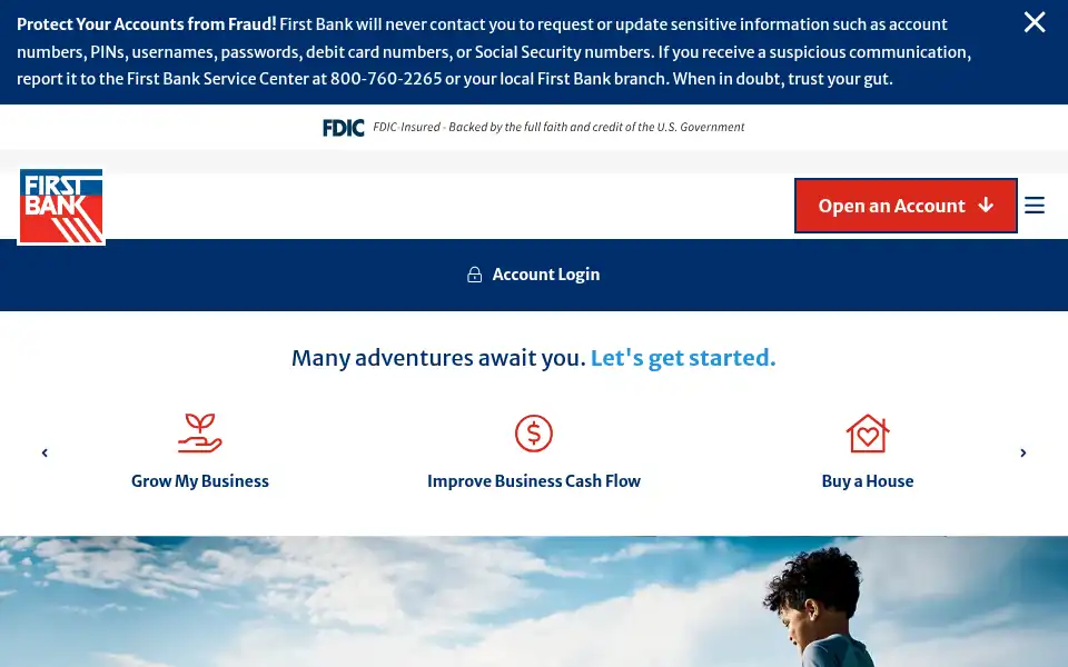 Screenshot of firstbanks.com