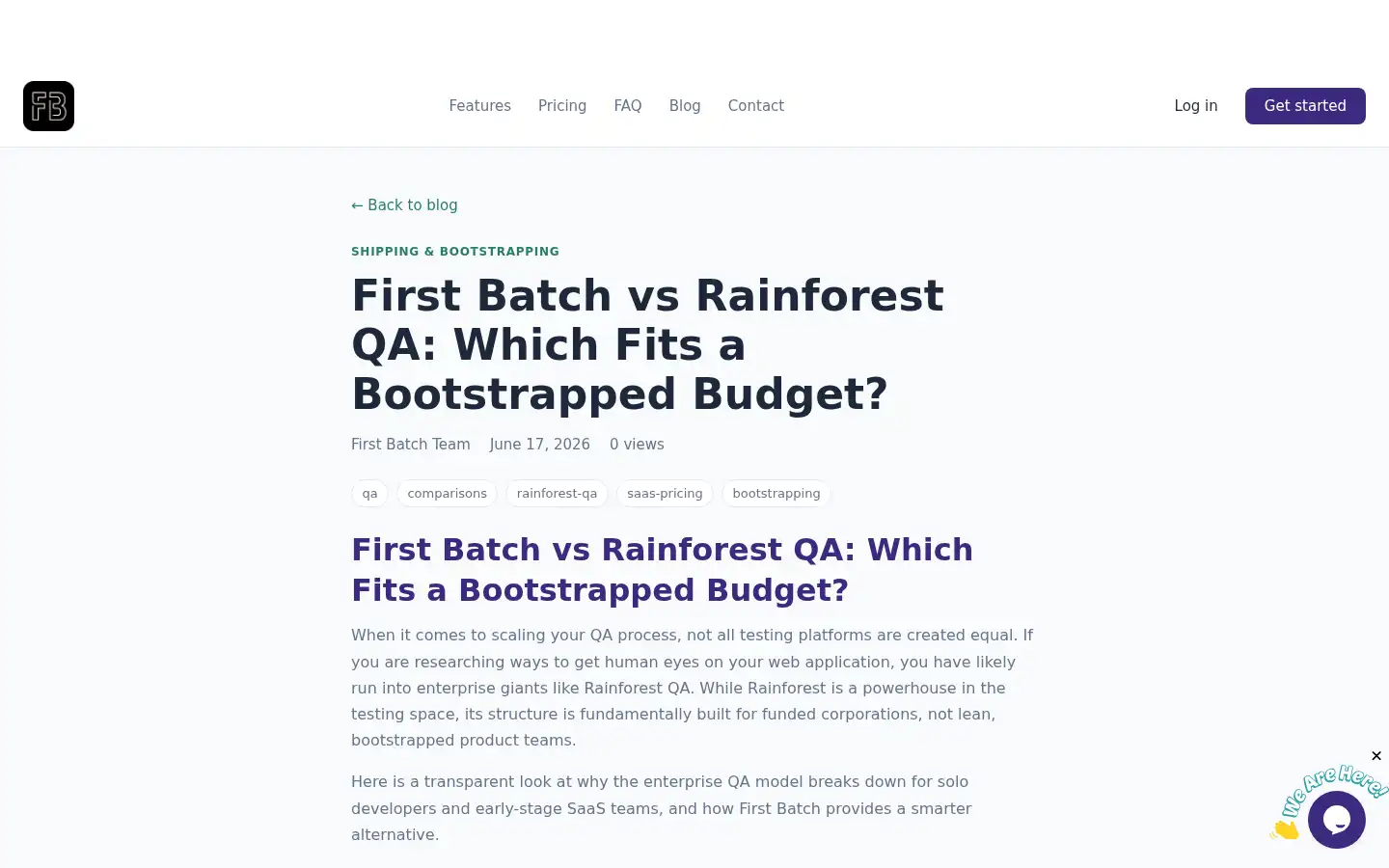 Screenshot of firstbatch.io