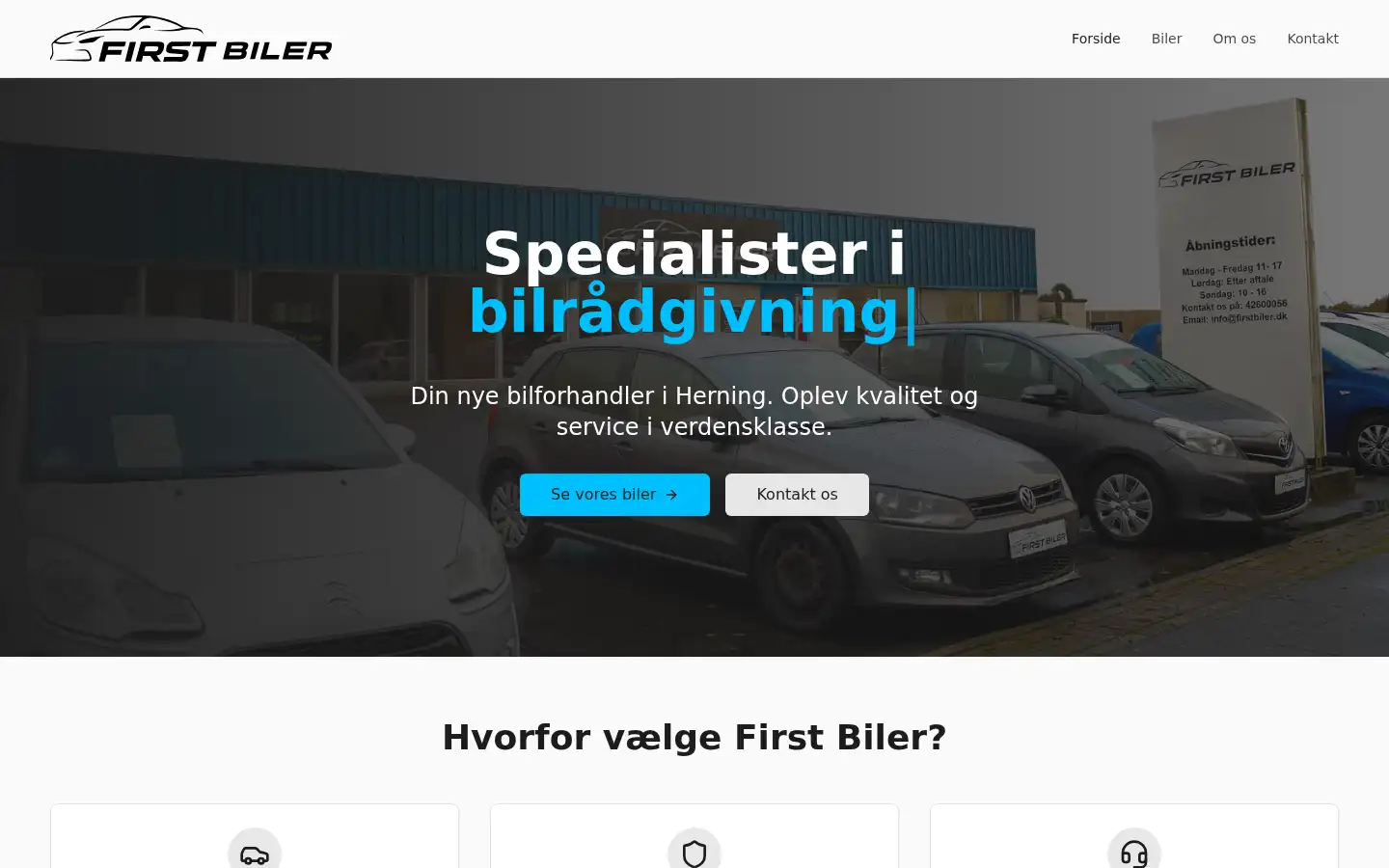 Screenshot of firstbiler.dk