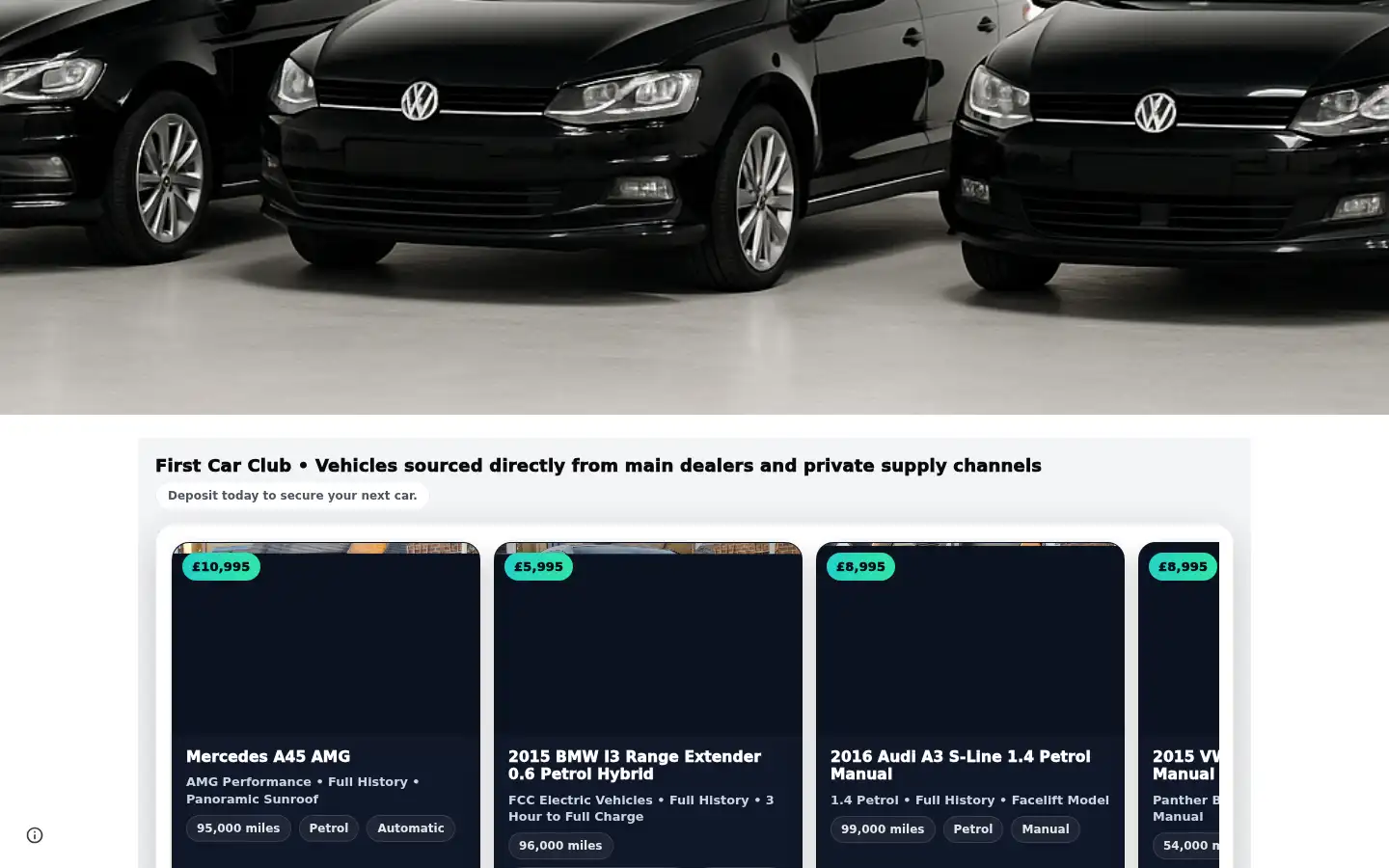 Screenshot of firstcarclub.co.uk