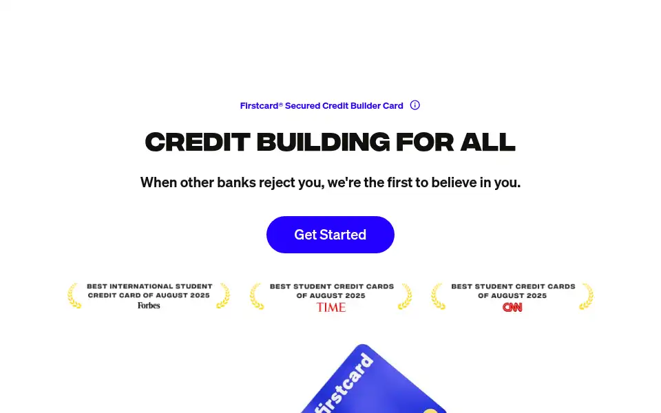 Screenshot of firstcard.app
