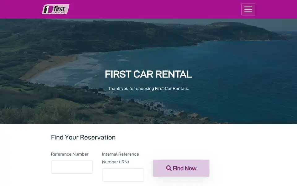 Screenshot of firstcarrental.com.mt