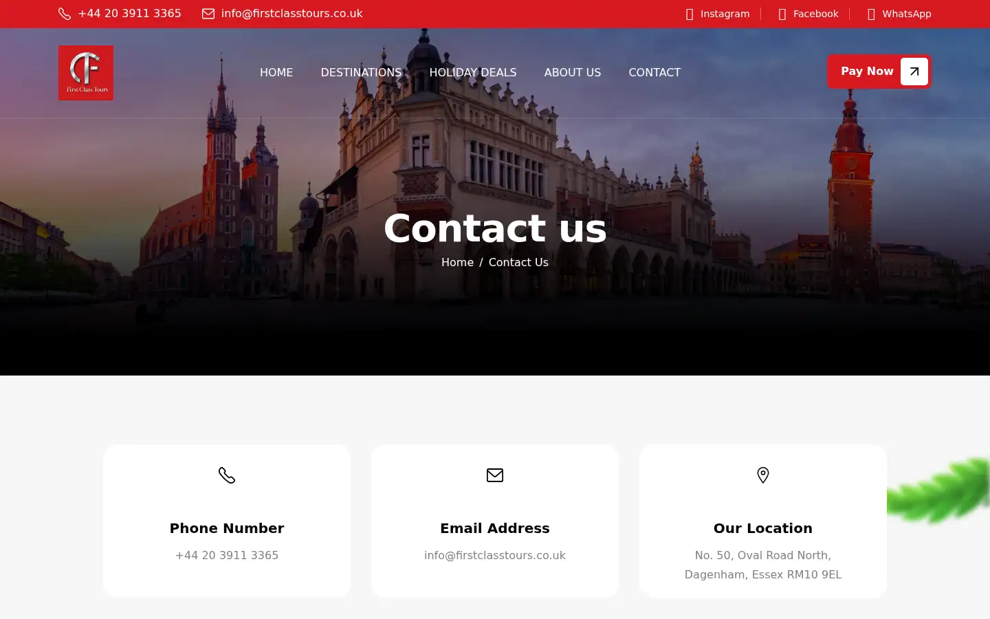 Screenshot of firstclasstours.co.uk