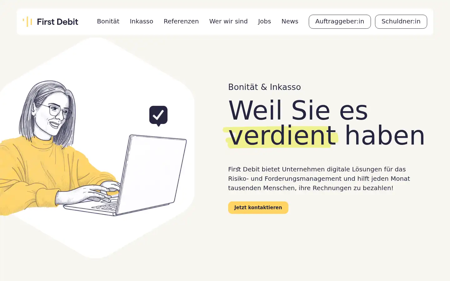 Screenshot of firstdebit.de