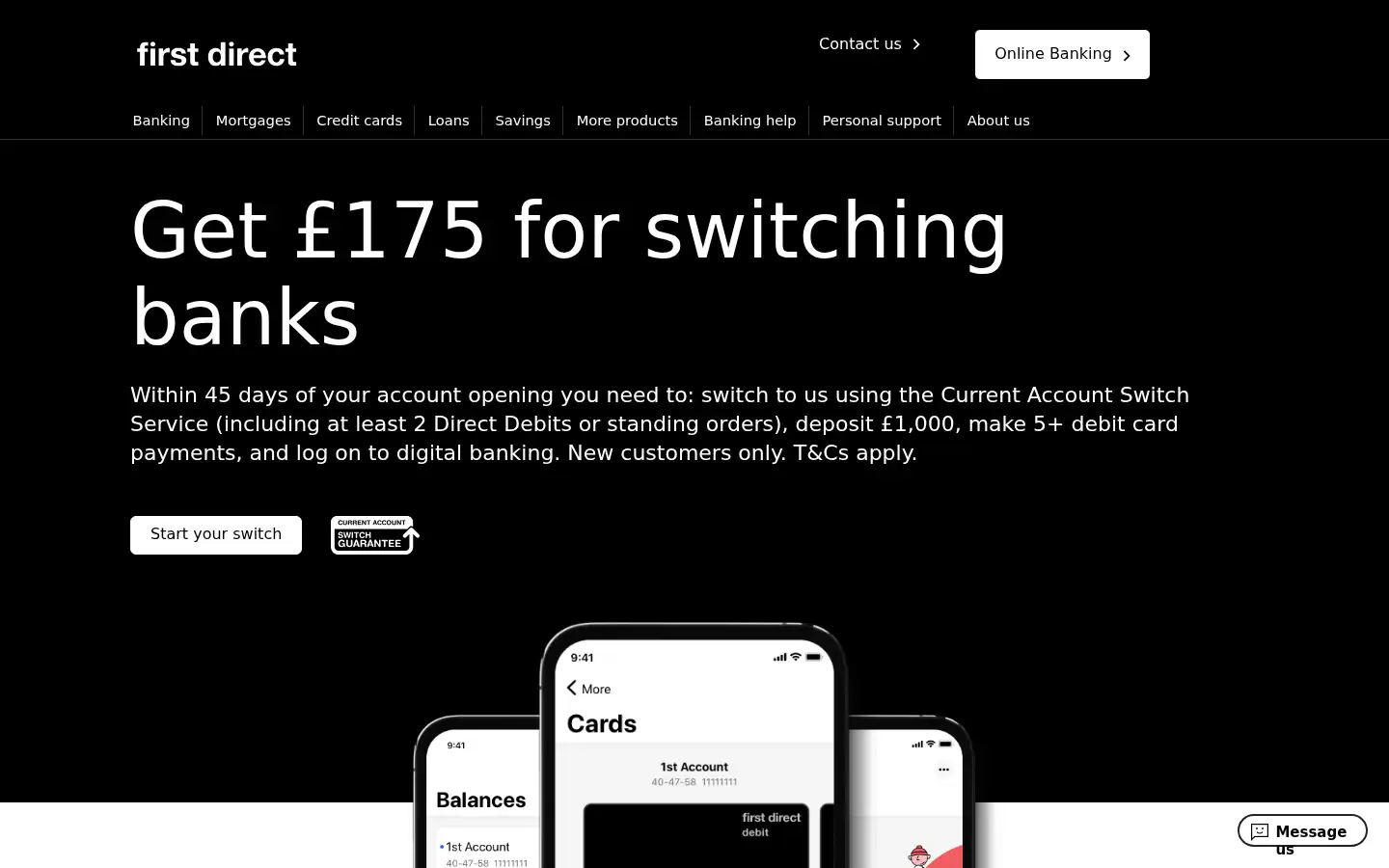 Screenshot of firstdirect.com