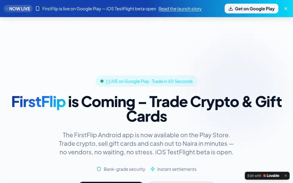 Screenshot of firstflip.ng