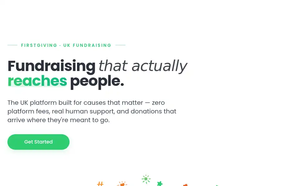 Screenshot of firstgiving.co.uk