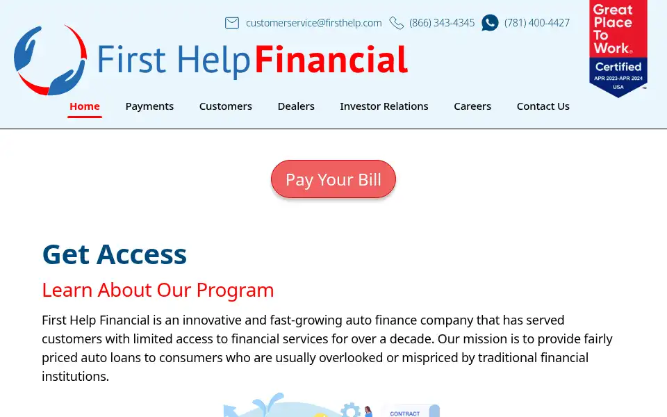 Screenshot of firsthelpfinancial.com