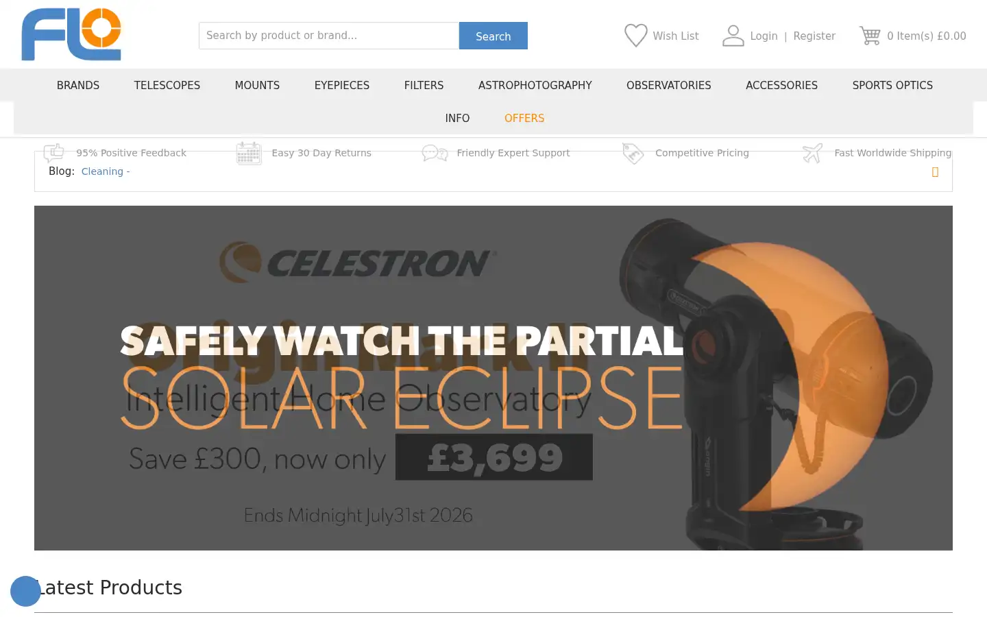 Screenshot of firstlightoptics.com