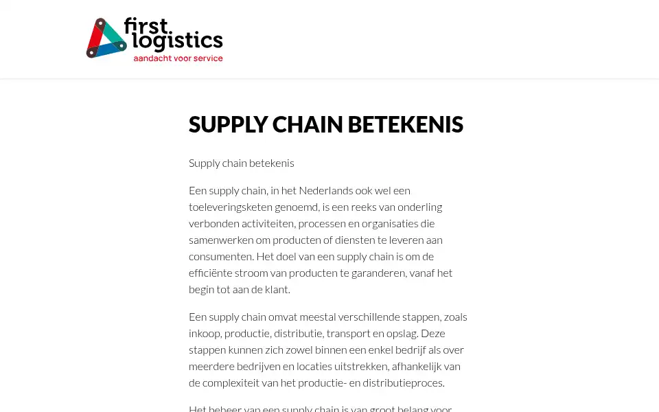 Screenshot of firstlogistics.nl