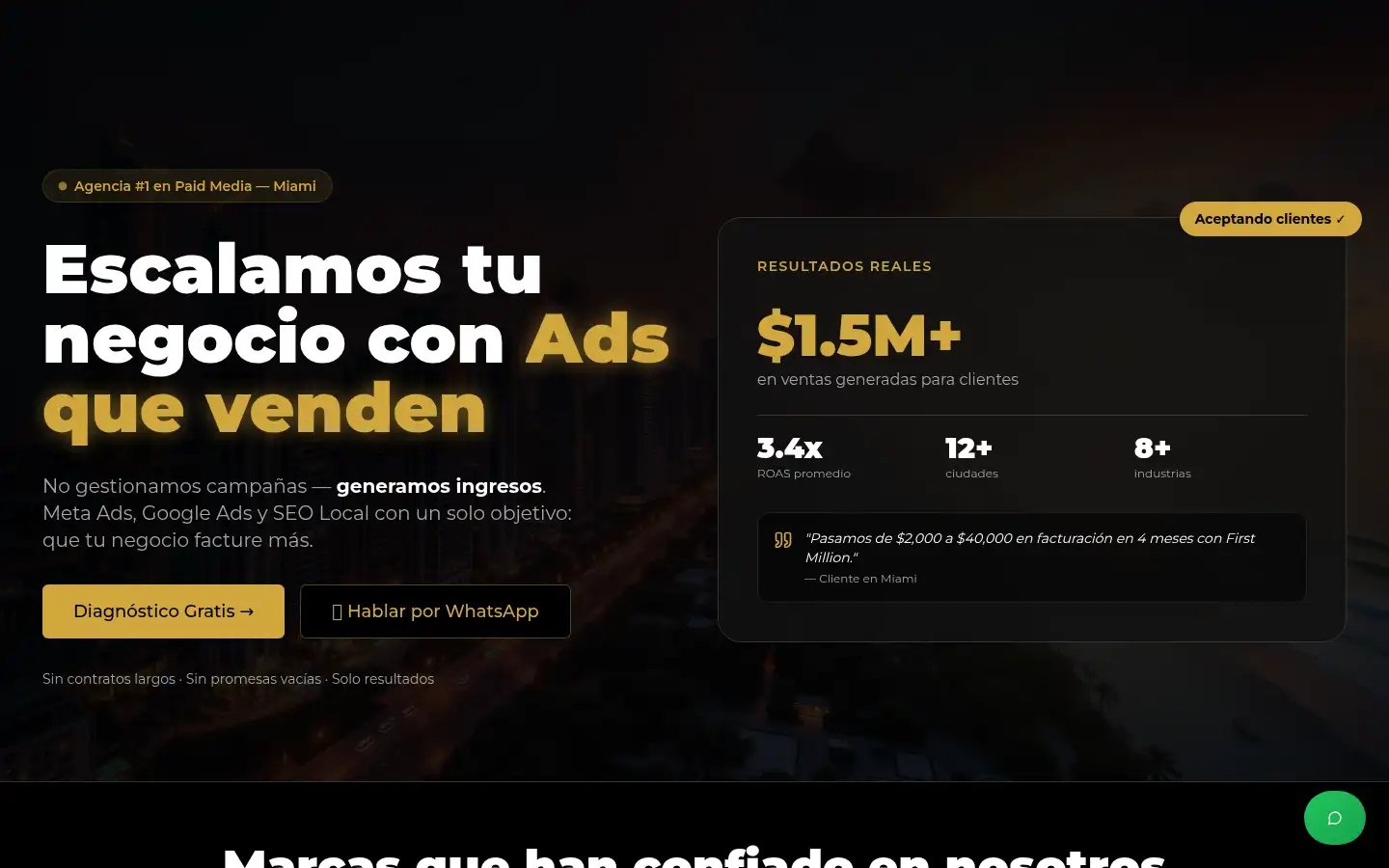Screenshot of firstmillionagency.com