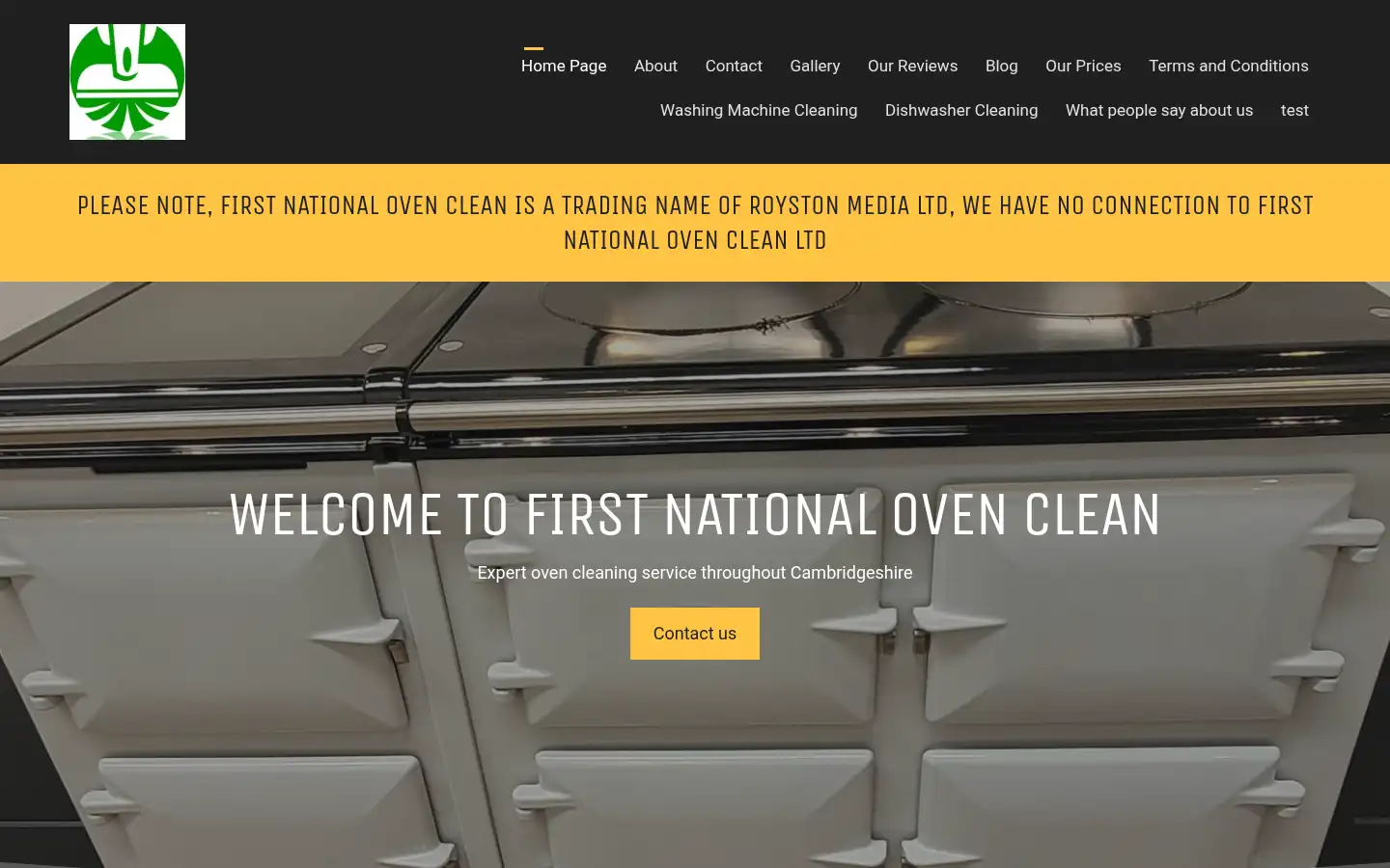 Screenshot of firstnationalovenclean.com