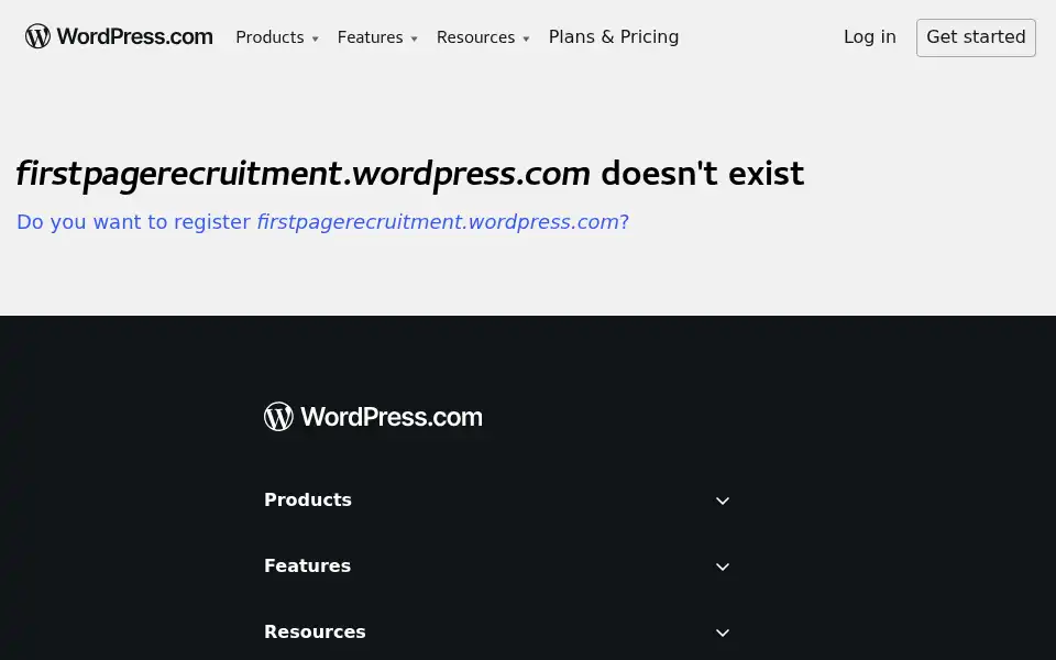 Screenshot of firstpagerecruitment.co.uk