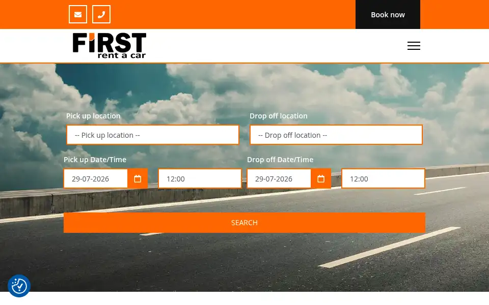 Screenshot of firstrentacar.eu