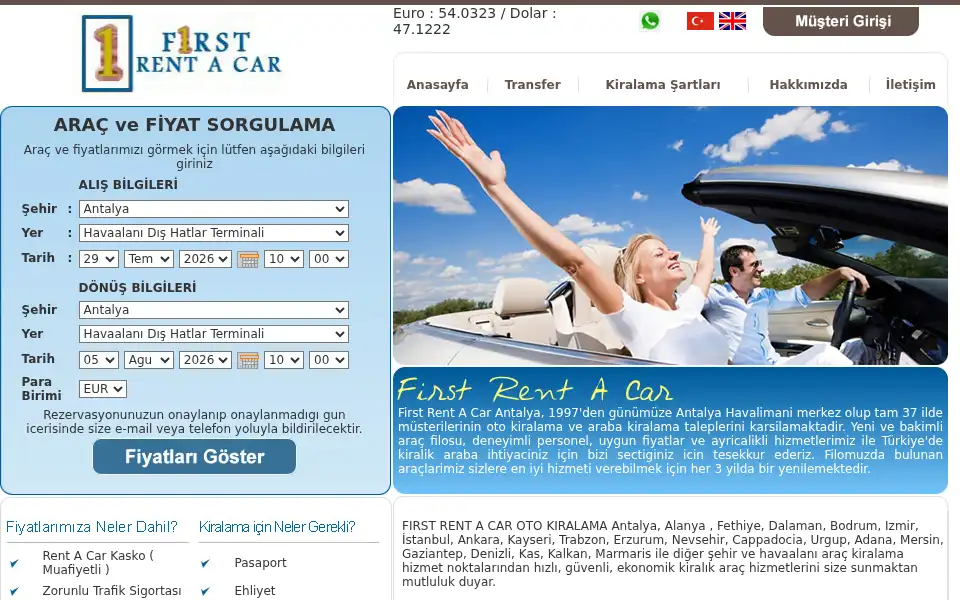 Screenshot of firstrentacar.info