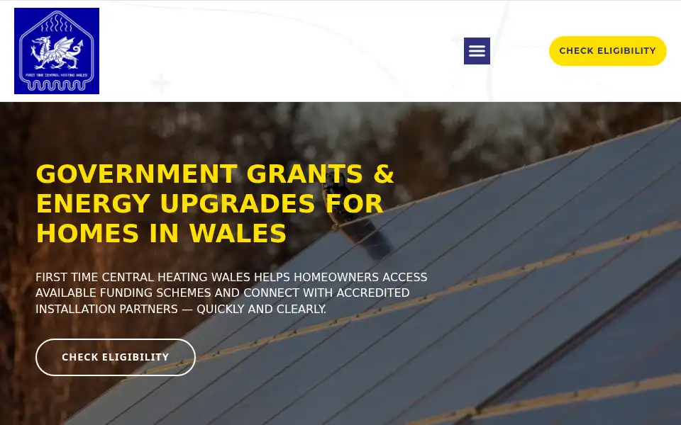 Screenshot of firsttimecentralheatingwales.com