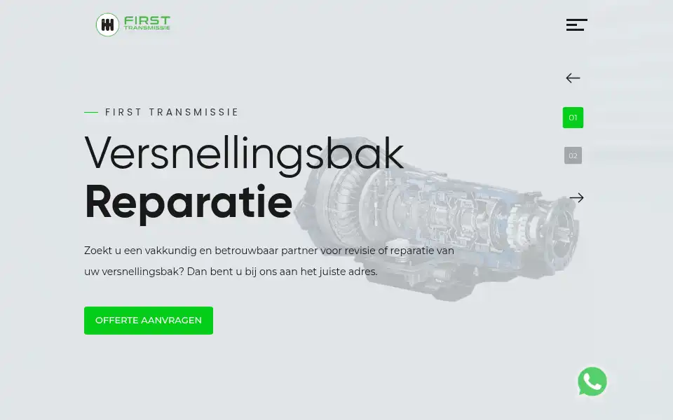 Screenshot of firsttransmissie.com