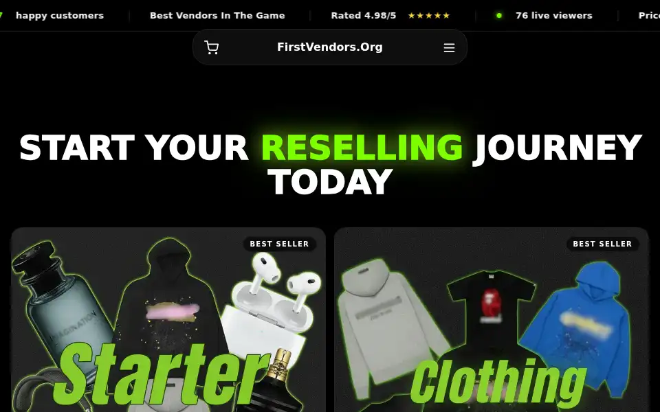 Screenshot of firstvendors.shop