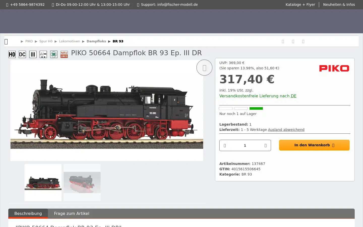 Screenshot of fischer-modell.de