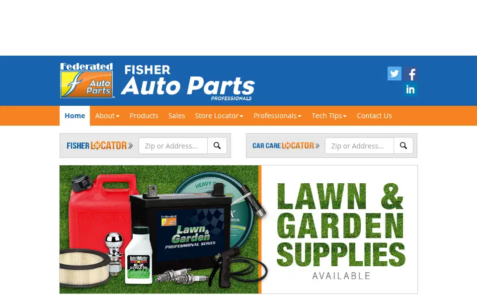 Screenshot of fisherautoparts.com