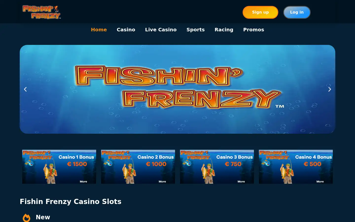 Screenshot of fishinfrenzy.casino
