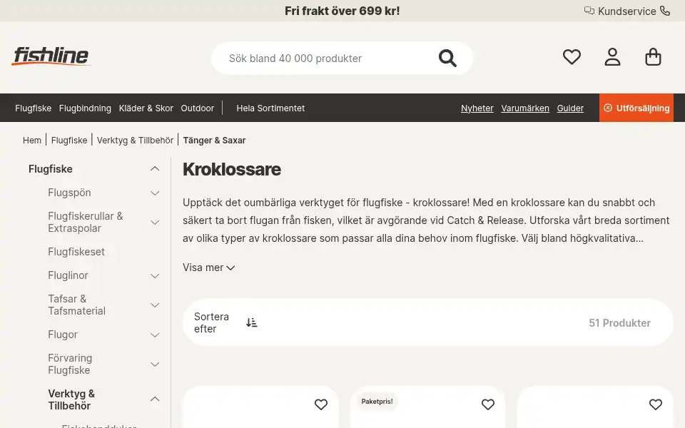 Screenshot of fishline.se