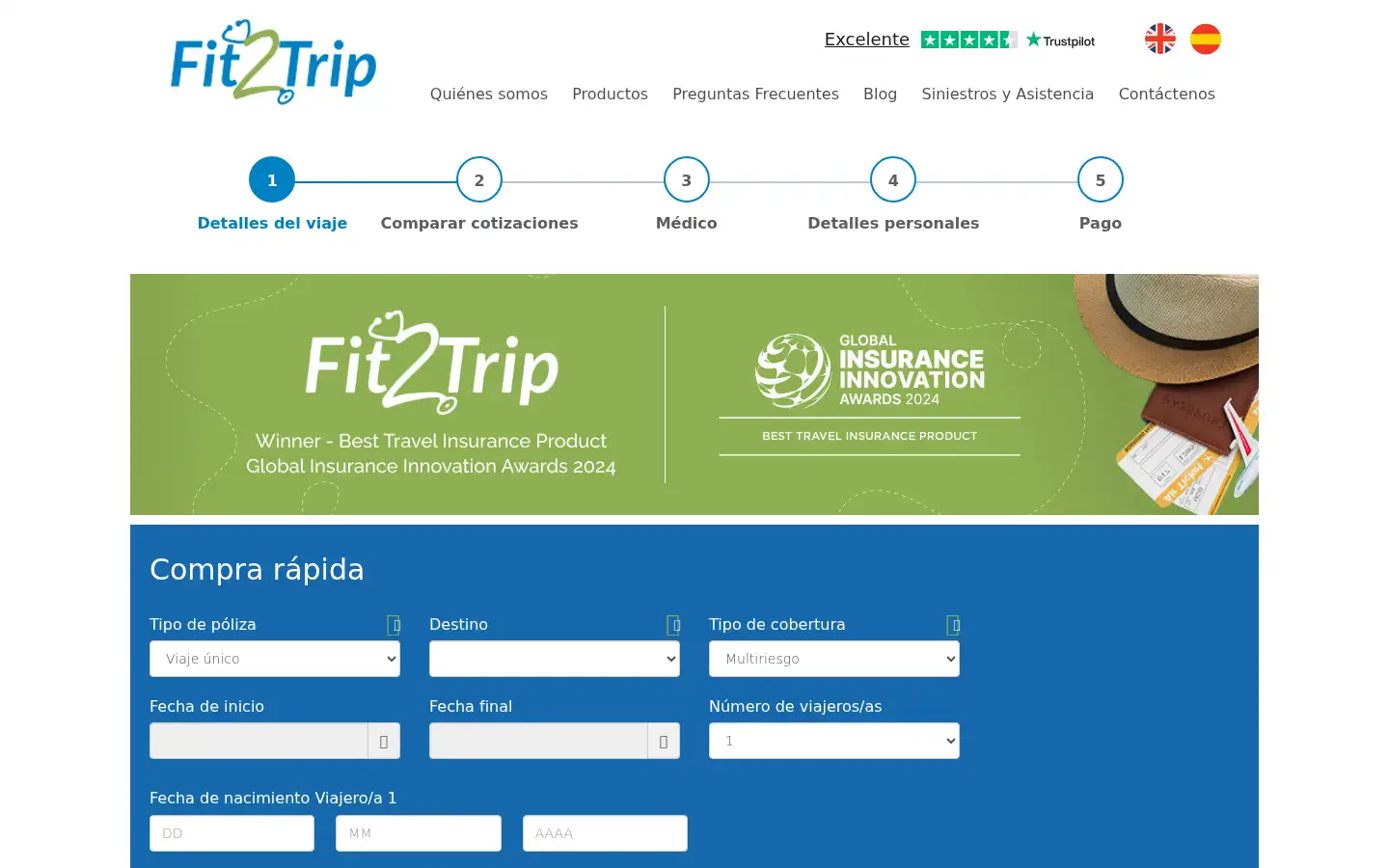 Screenshot of fit2trip.es