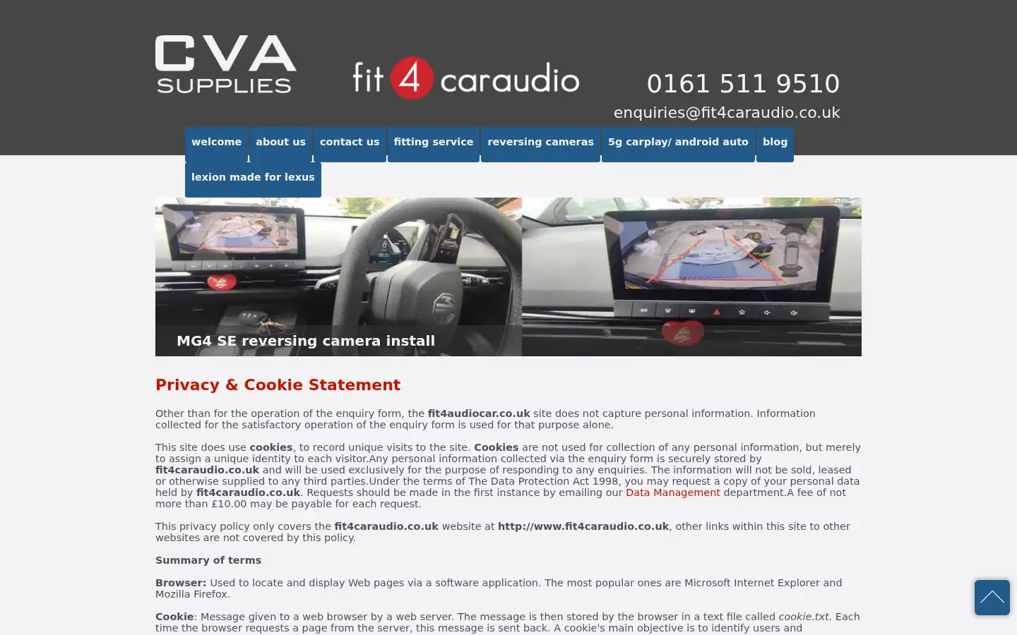 Screenshot of fit4caraudio.co.uk