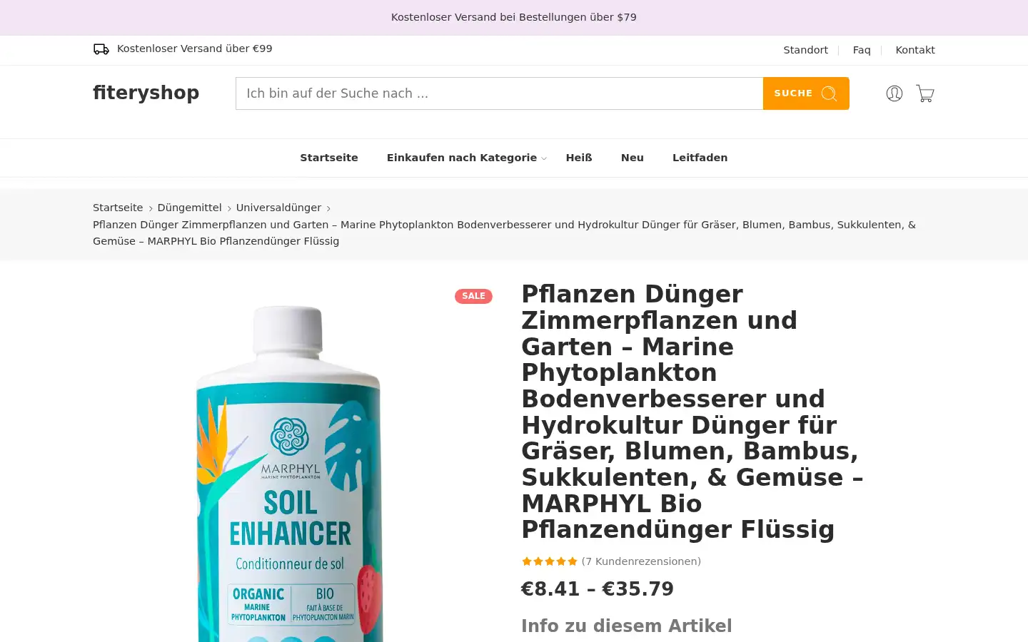 Screenshot of fiteryshop.de