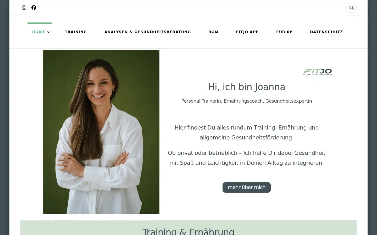 Screenshot of fitjo.de