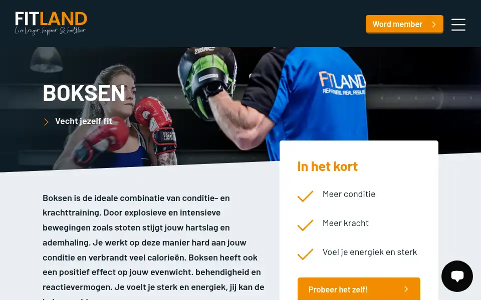 Screenshot of fitland.nl