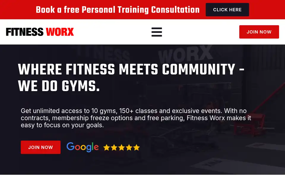 Screenshot of fitness-worx.com