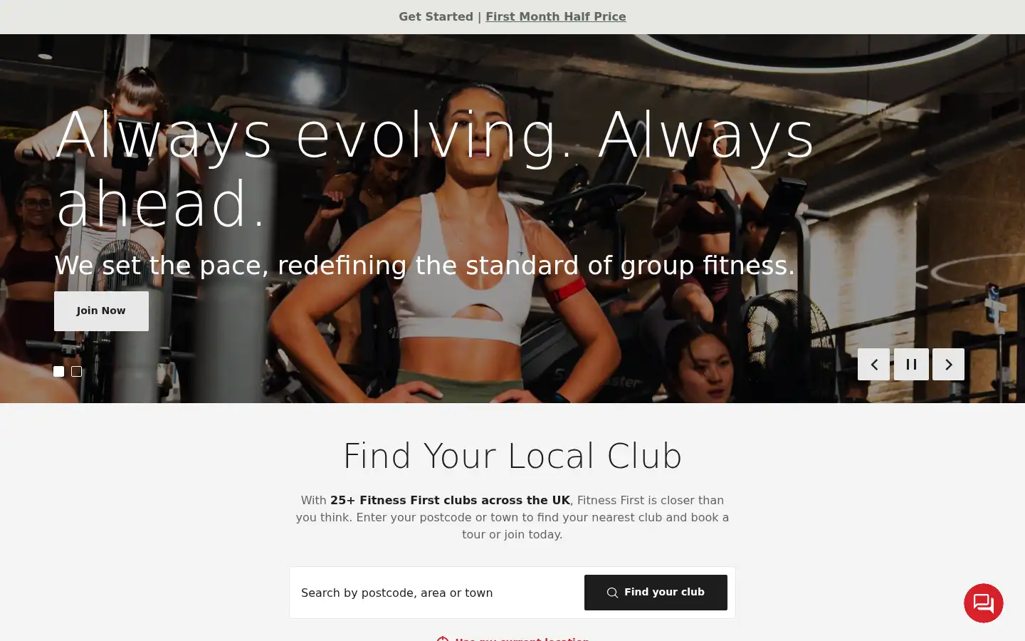 Screenshot of fitnessfirst.co.uk