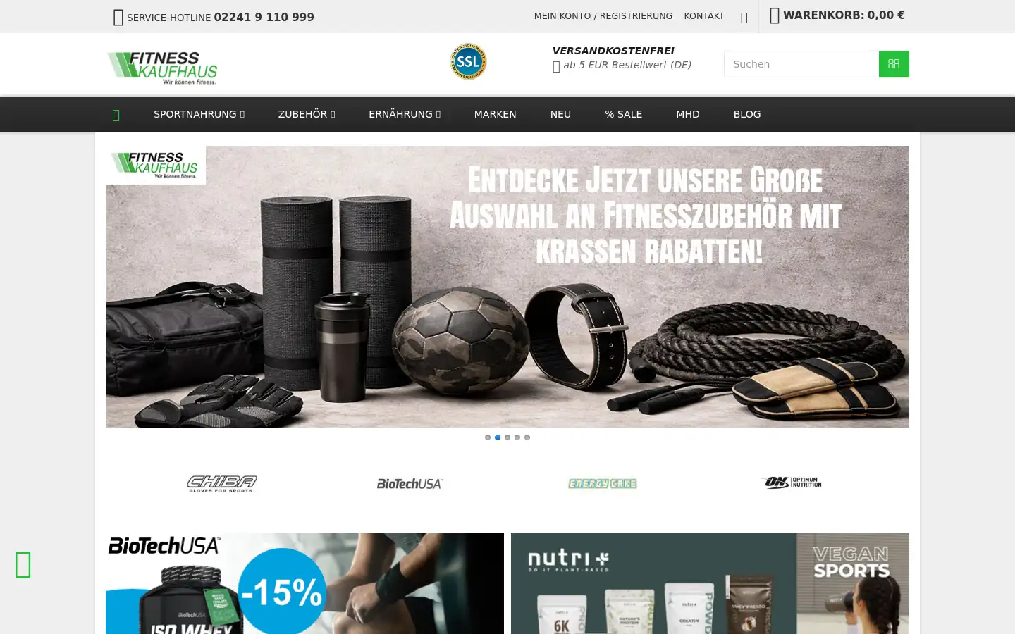 Screenshot of fitnesskaufhaus.de