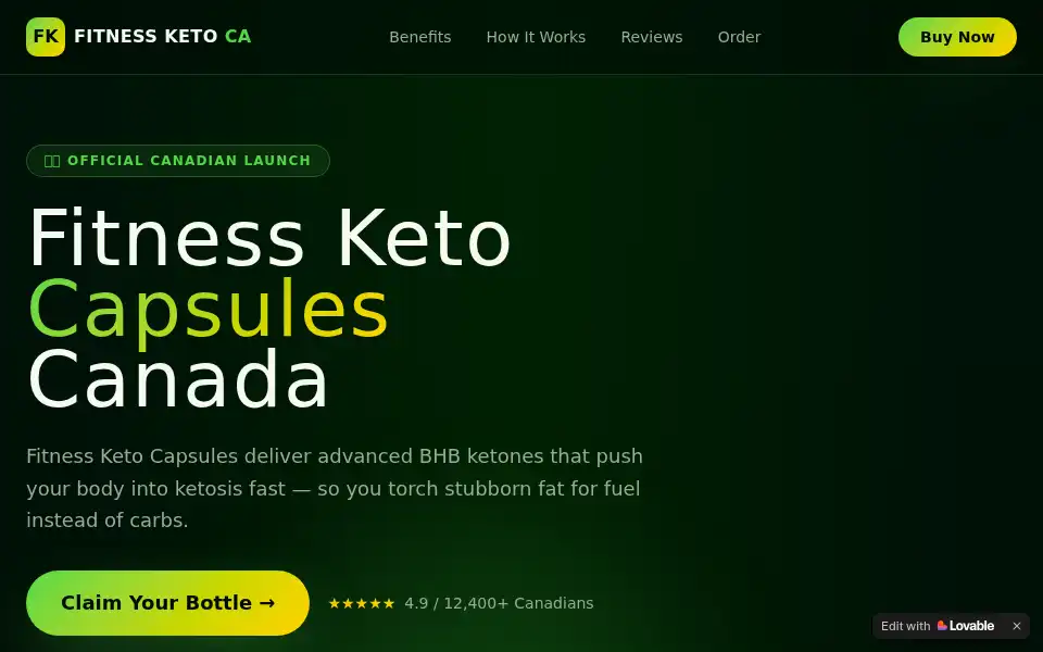 Screenshot of fitnessketocapsulescanada.lovable.app