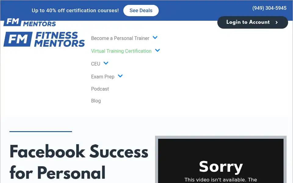 Screenshot of fitnessmentors.com